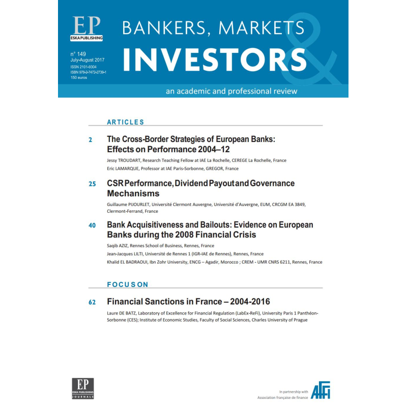 Bankers, Markets & Investors n° 149 – Juillet-Août 2017