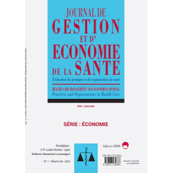 Journal de Gestion et d'Economie Médicale CONSULTER LE NUMERO 1