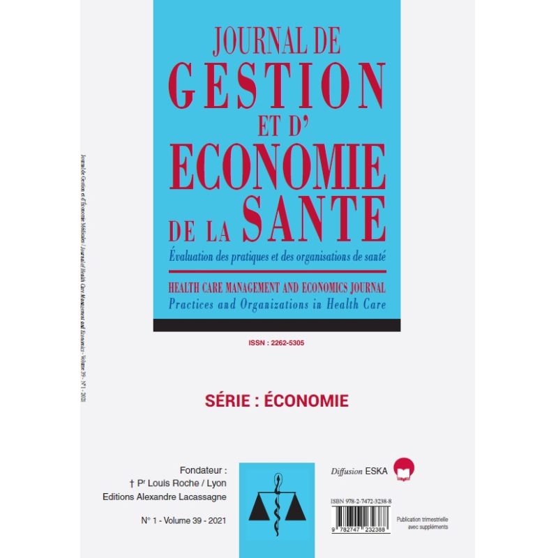 Journal de Gestion et d'Economie Médicale CONSULTER LE NUMERO 1