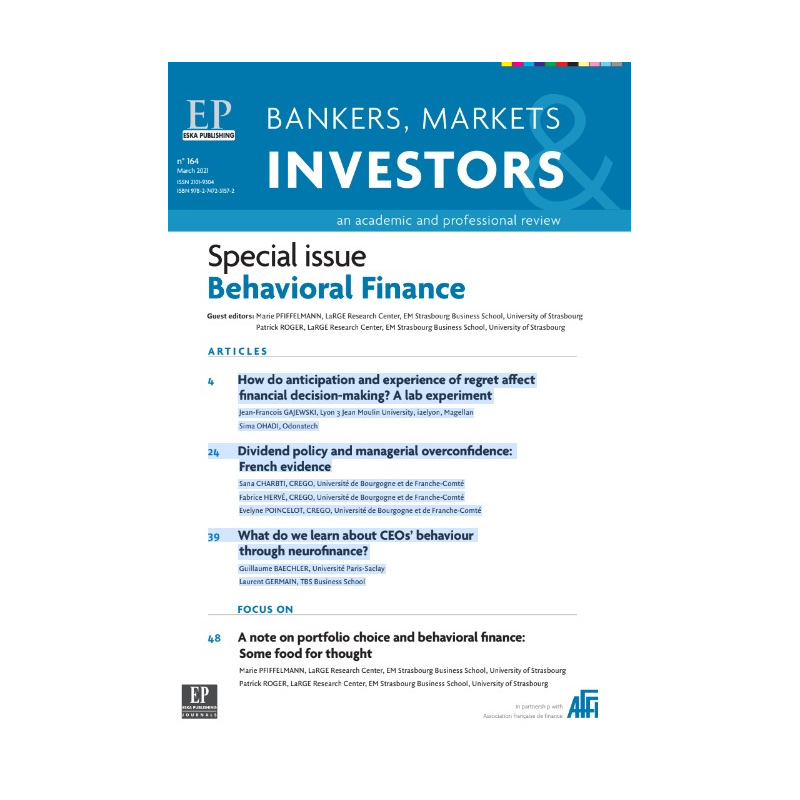 Bankers, Markets & Investors n° 164 – Mars 2021