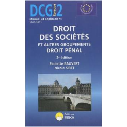 DCG 2 DROIT DES SOCIETES & AUTRES GROUPEMENTS-DROIT PENAL-Editio