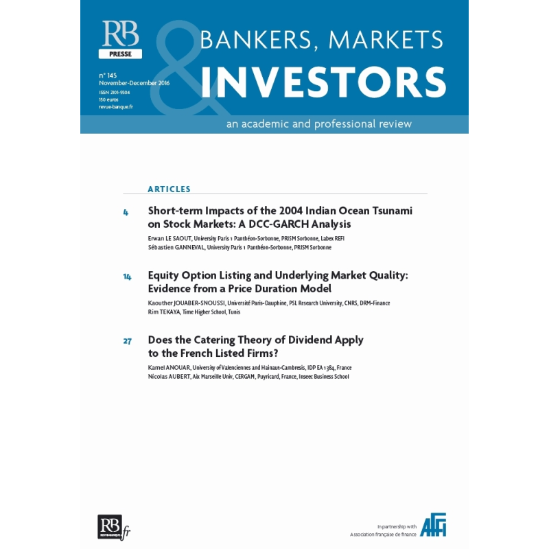 Bankers, Markets & Investors n° 145 – Novembre-Décembre 2016