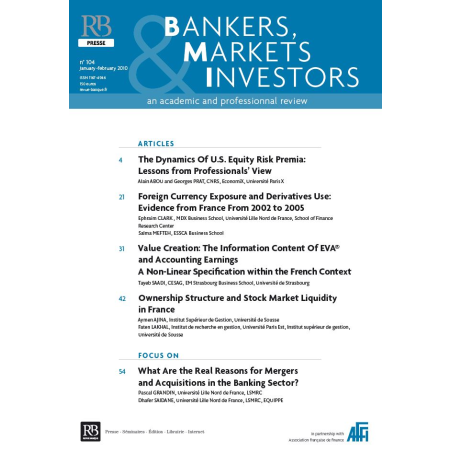 Bankers, Markets & Investors n° 104 – Janvier-Février 2010