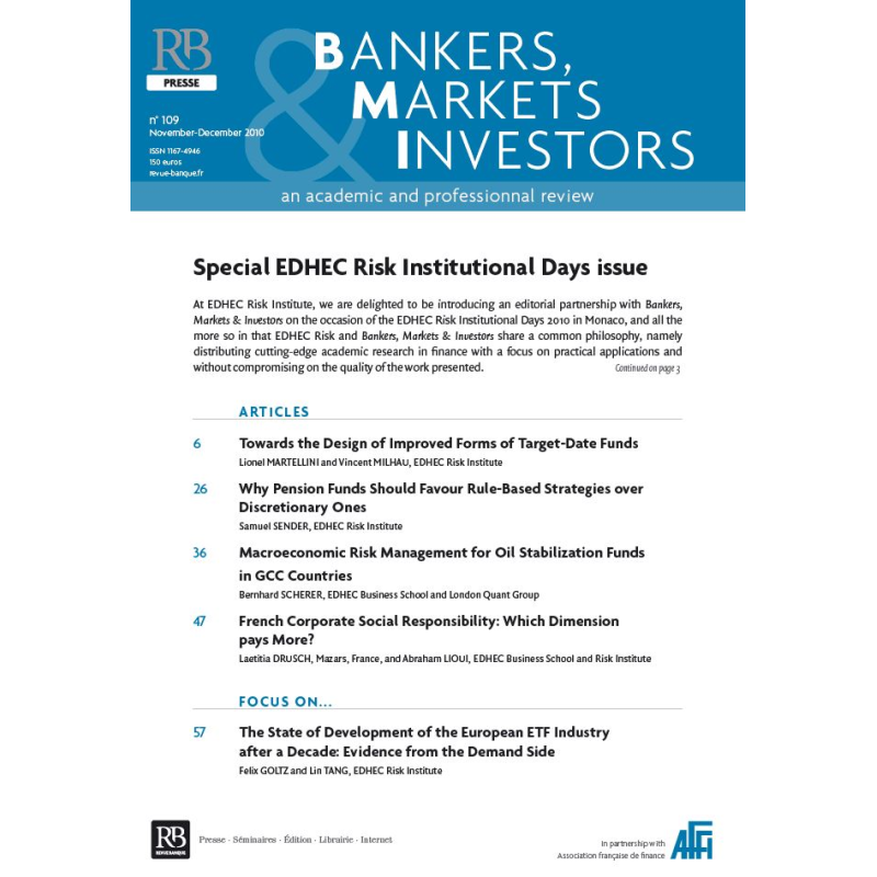 Bankers, Markets & Investors n° 109 – Novembre-Décembre 2010