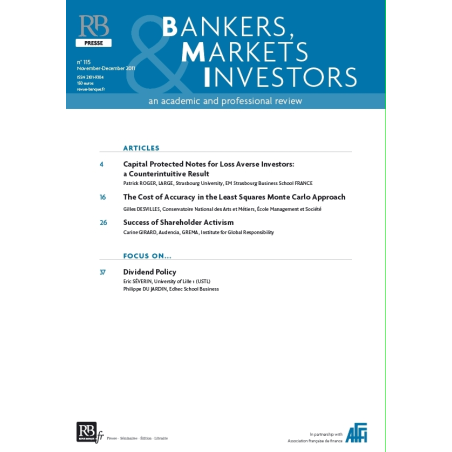 Bankers, Markets & Investors n° 115 – Novembre-Décembre 2011