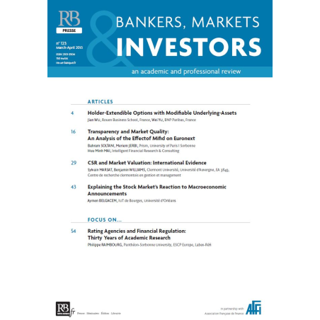 Bankers, Markets & Investors n° 123 – Mars-Avril 2013