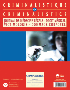 Criminalistics A series of the International Journal of Forensic Medicine